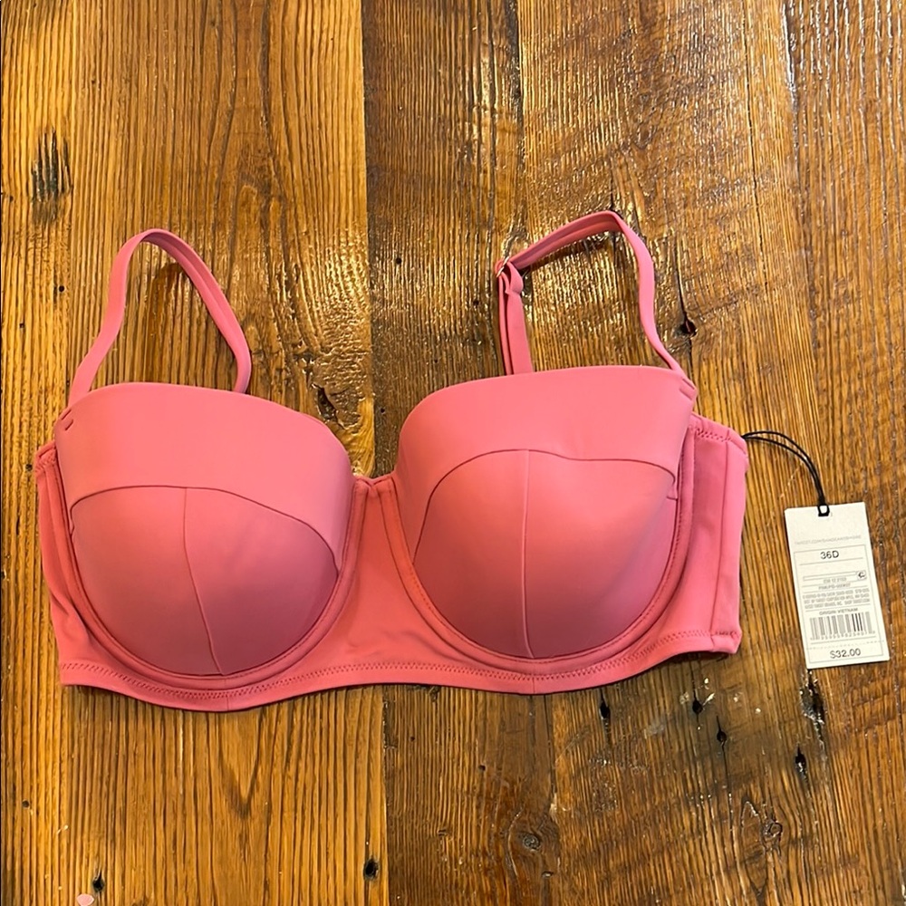 NWT Women’s Shade & Shore Pink Underwire bathing suit top